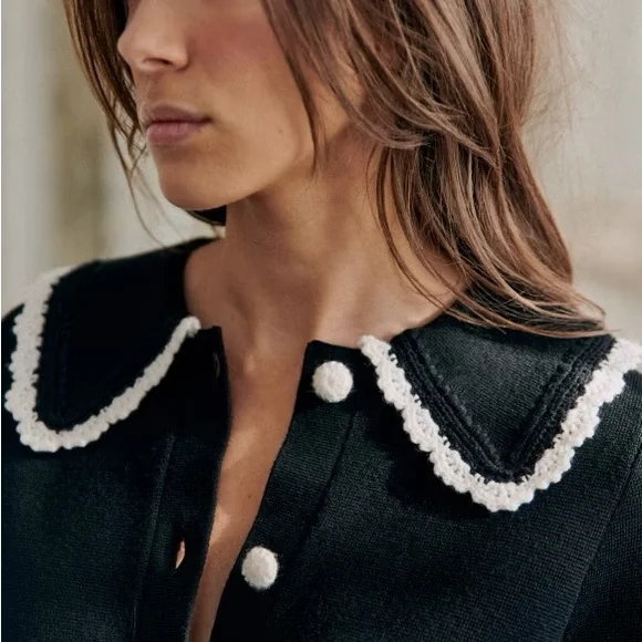 Sezane Bettany Merino Wool Cardigan XXS NWOT - Picture 2 of 7